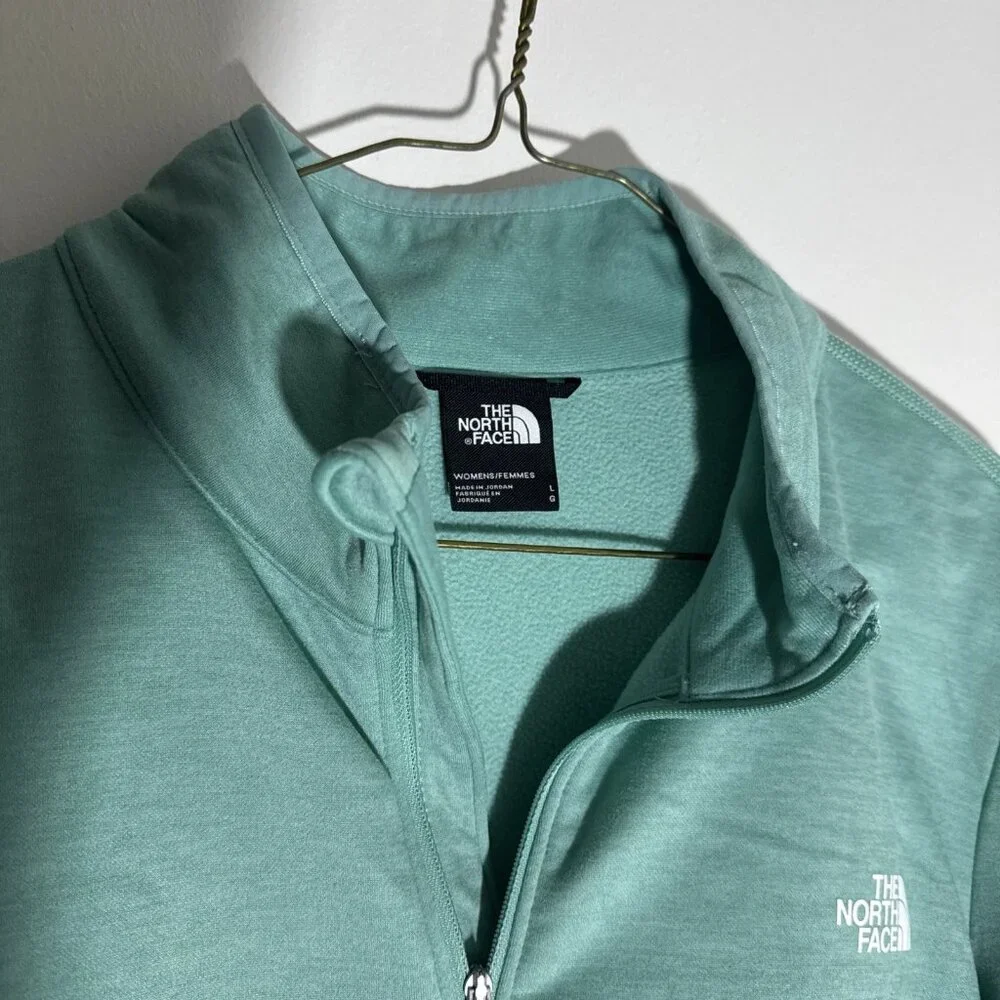 The North Face Womens L Teal Canyonlands 1/4 Zip Fleece Pullover Jacket